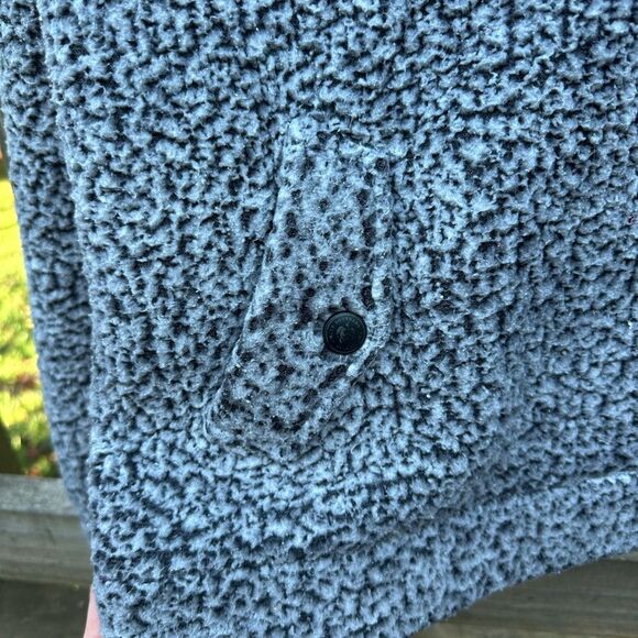 Simply Southern Womens Heathered Charcoal Gray Sherpa Fleece Pullover Buttons - Picture 3 of 12